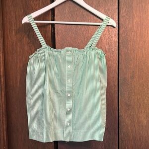 J. Crew Green Striped Tank Top